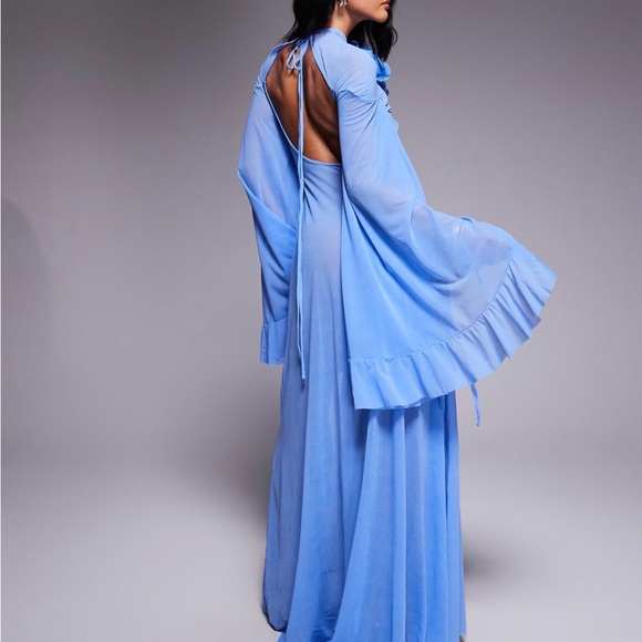 ASOS Blue Ruffled Wedding Dress - Picture 2 of 2